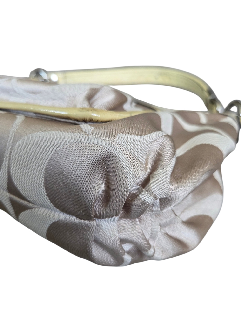 Coach Poppy Signature Groovy Gold Tan Shoulder Bag With Crossbody Strap - Picture 6 of 16